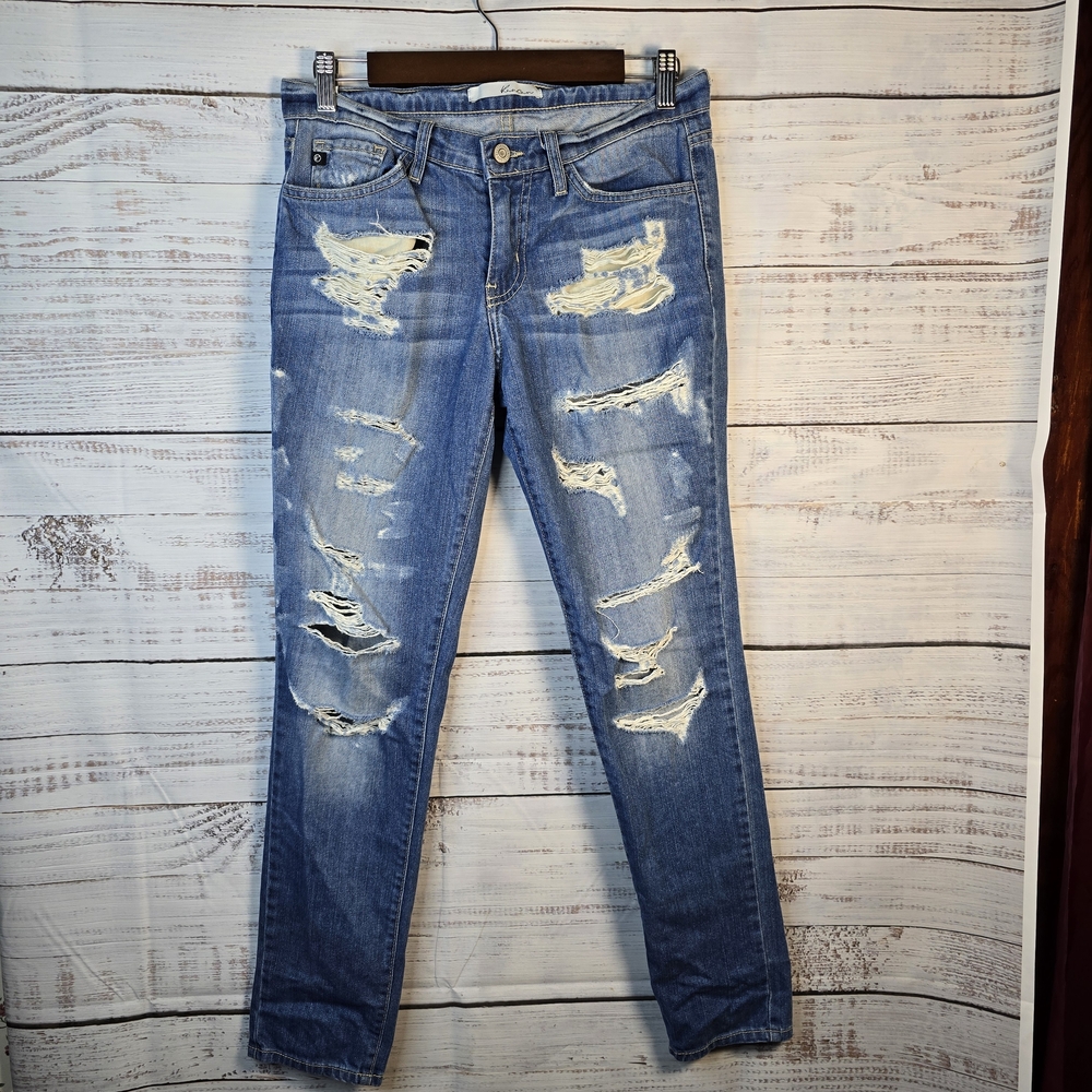 KanCan Women's Light Blue Distressed Skinny Jeans Size 25